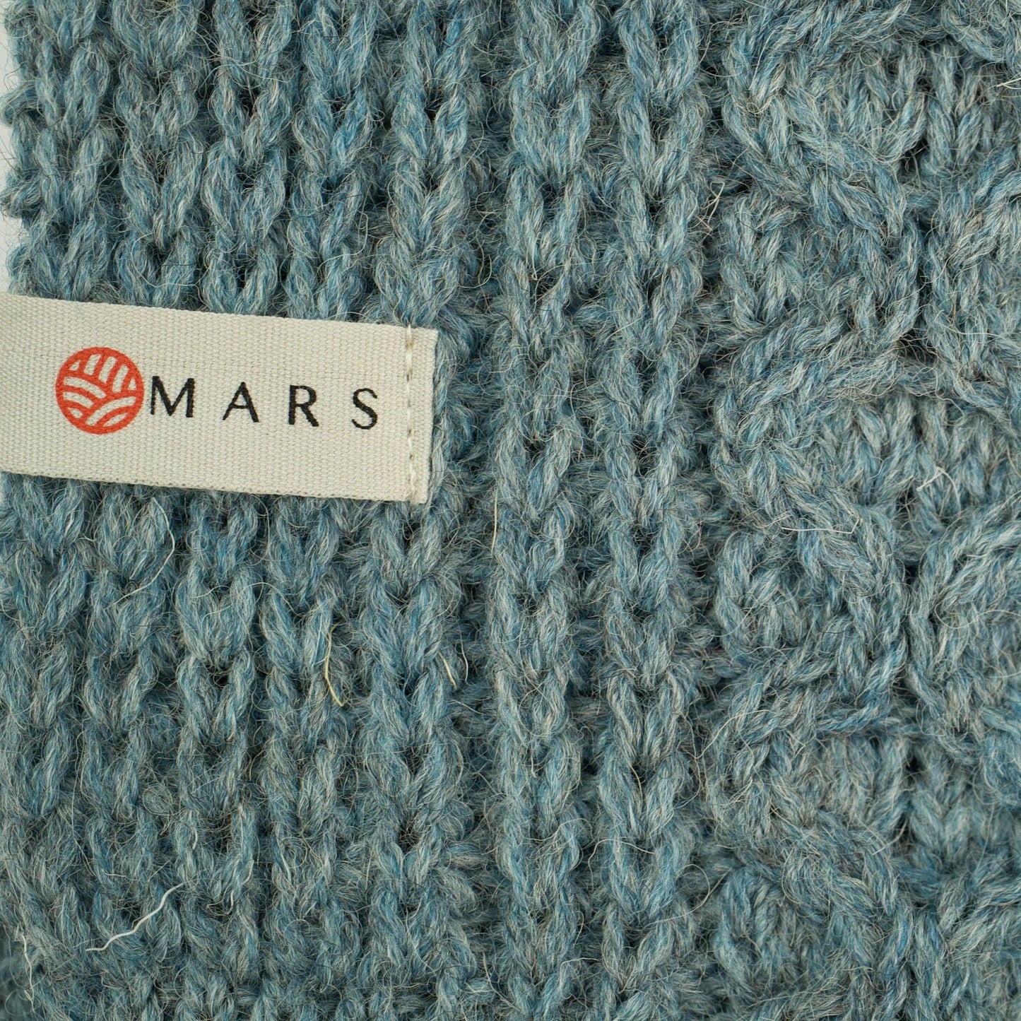 British Wool Long Honeycomb Scarf - Teal