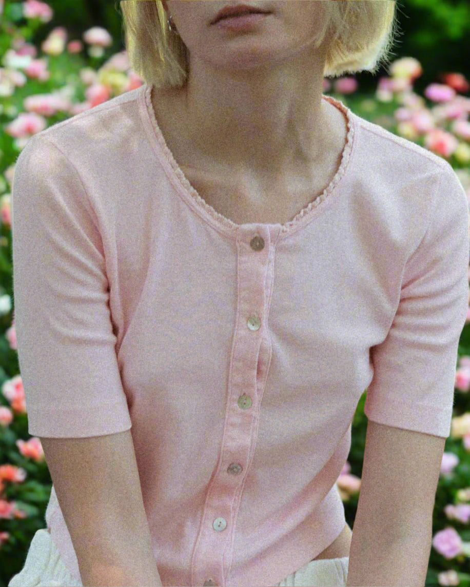 Powdery Pink Organic Cardigan