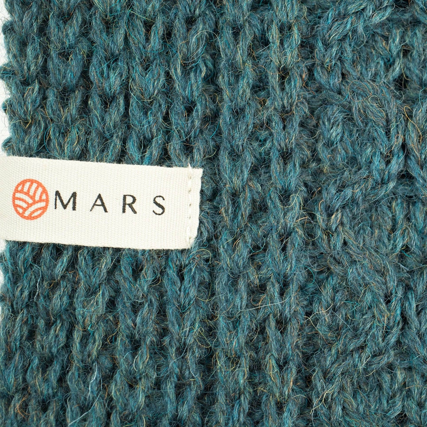 British Wool Long Honeycomb Scarf - Mallard