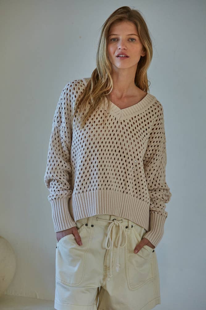 The Veronica Cotton Sweater - See Through Knit